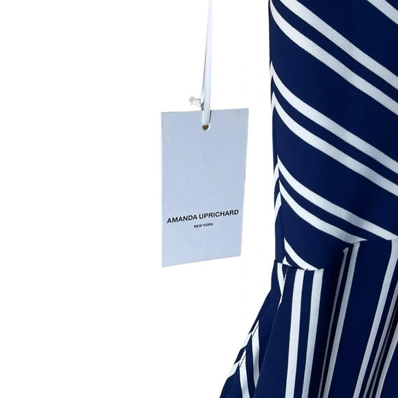 Amanda Uprichard Jumpsuit Navy Stripped SIZE L - Picture 6 of 14